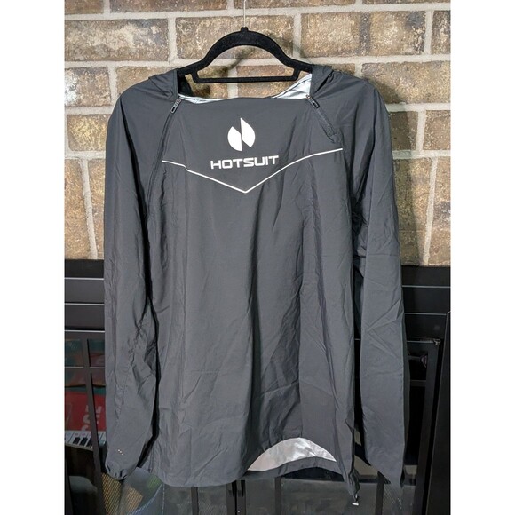 New Wo Tags Men's M Hotsuit Hooded Sauna Jacket Tech Wear Runner Running Workout - Picture 5 of 10